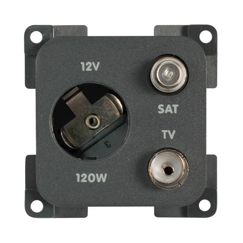 PRESA 12VOLT +TV + SAT (colore Grigio)