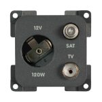 PRESA 12VOLT +TV + SAT (colore Marrone)