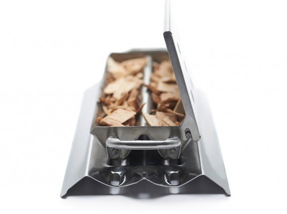 Scatola Per Affumicatore In Acciaio Inossidabile A Forma Di V Scatola Per Affumicatore Per Trucioli Di Legno Scatola Per Affumicatore Per Barbecue Con Coperchio Per Patatine Di Legno Al Gusto Pellet