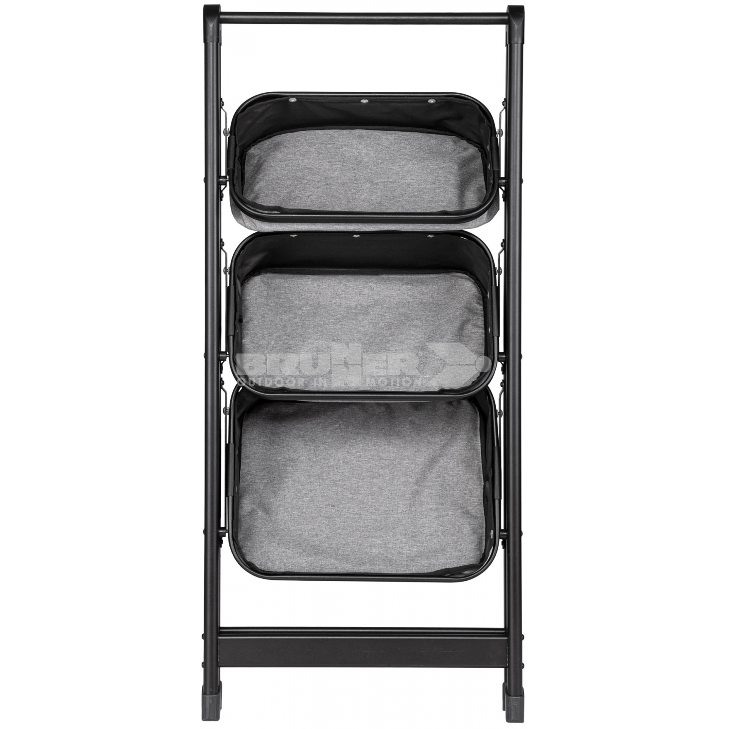Scaffaletto Tenda Salvaspazio 20 Kg BRUNNER 0422098N Latiga, Scaffale Riponitutto Da Campeggio Ed Esterno, Scaffalino Pieghevole Salvaspazio, Telaio In Alluminio, 3 Ceste, Portata Max 20 Scaffale Esterno 3 Cestini