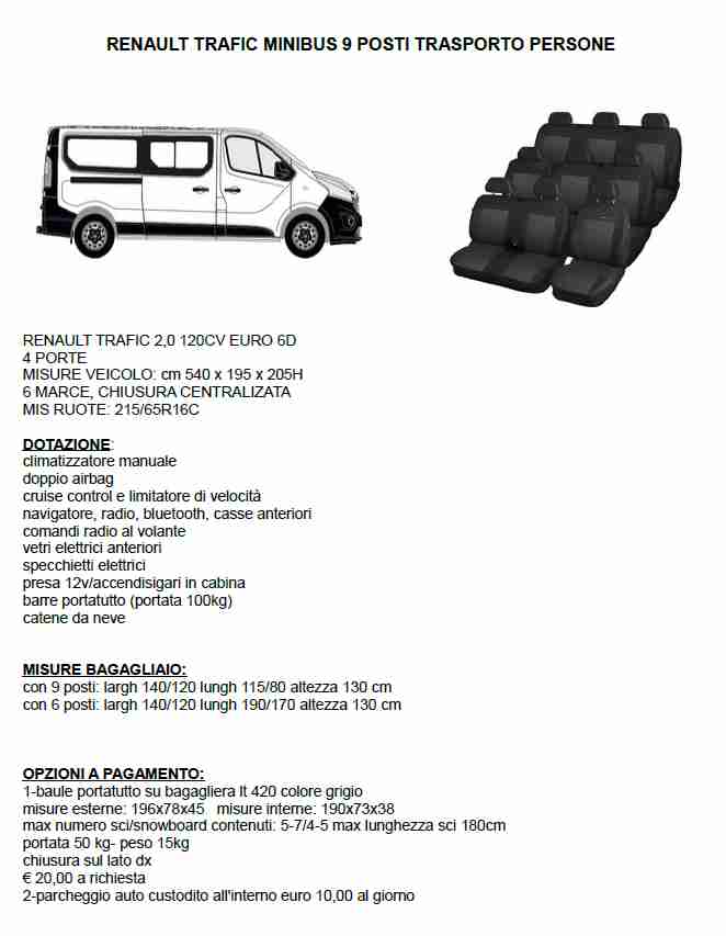Renault Trafic - NOLEGGIO MINIBUS 9 POSTI - immagine 6