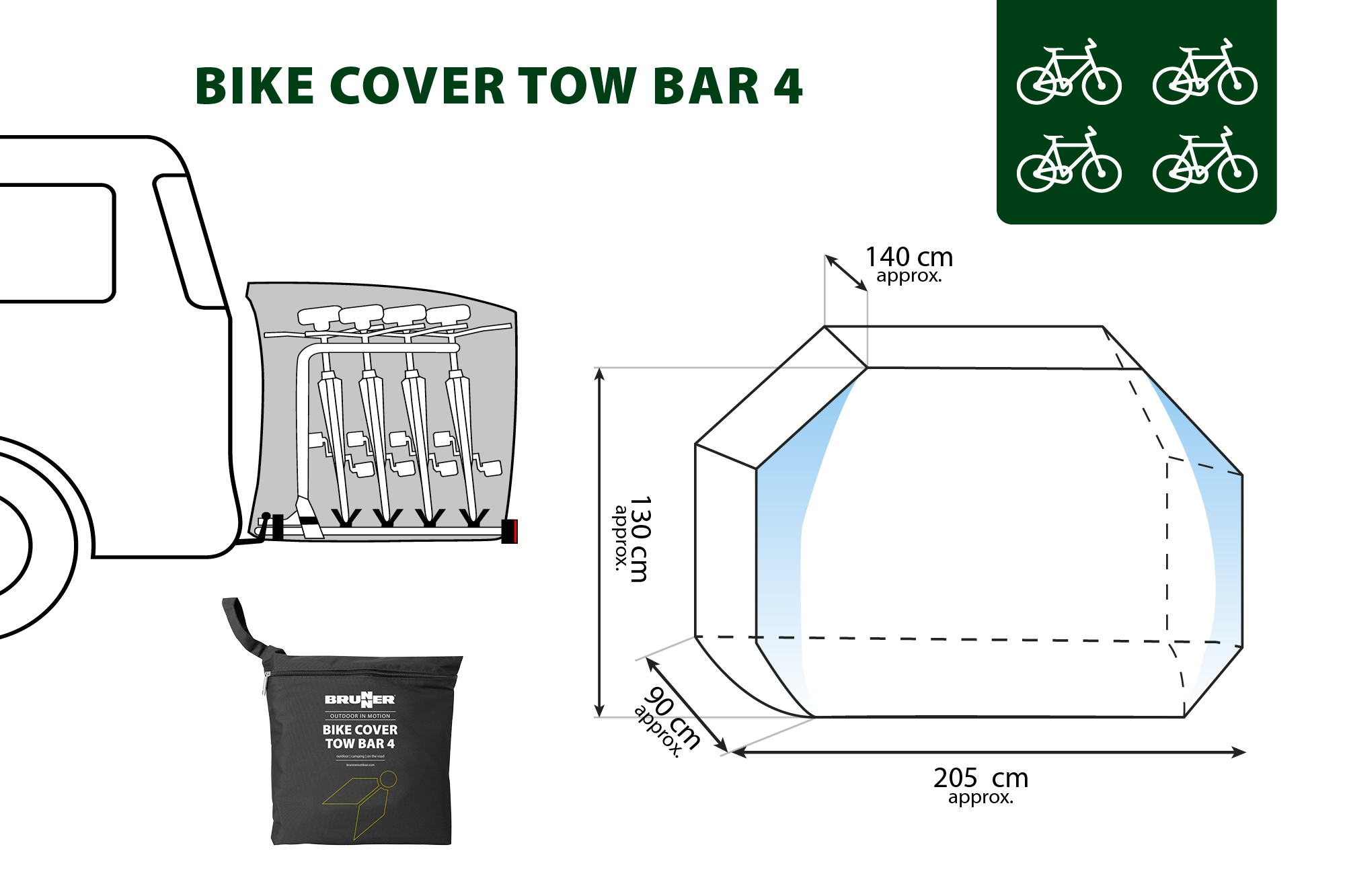 BIKE COVER TOW BAR 4 Copribici-Brunner - immagine 7